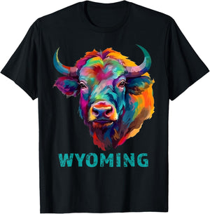 Wyoming American Bison Lover Buffalo Women Souvenir T-Shirt - T-Shirt | Black