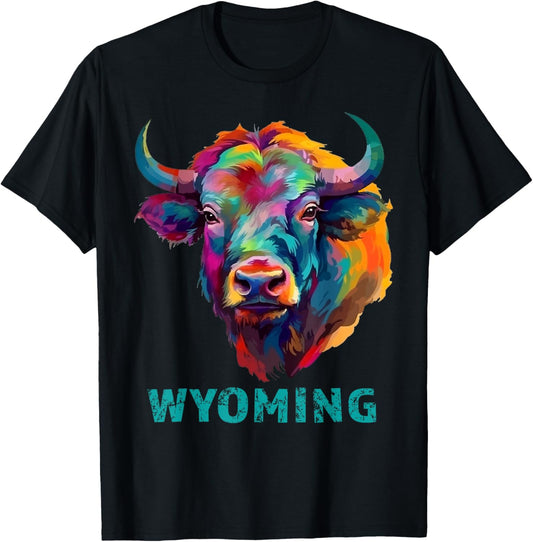 Wyoming American Bison Lover Buffalo Women Souvenir T-Shirt - T-Shirt | Black