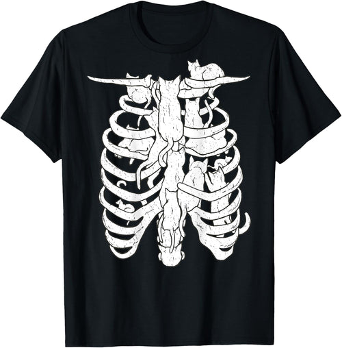 Skeleton body and cat, Halloween Costume Rib cage Anatomy