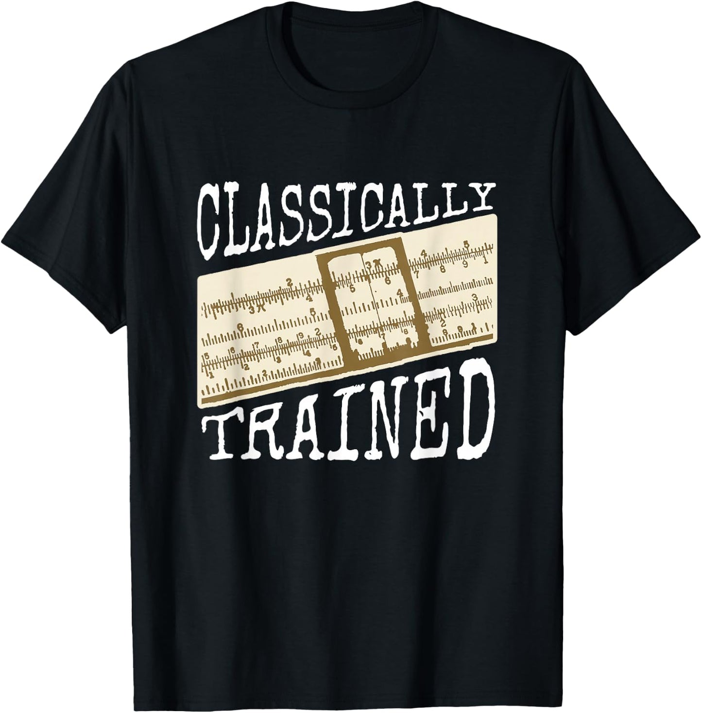 Slide Rule Slipstick Mechanical Calculator 1950s 1960s T-Shirt - T-Shirt | Black