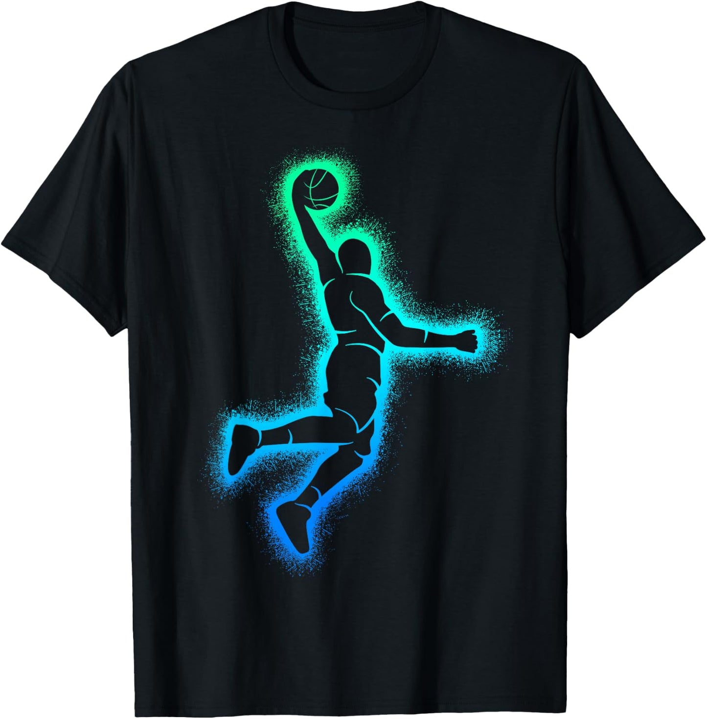 Basketball Player Dunking Men Basketball Boys T-Shirt - T-Shirt | Black