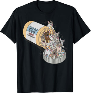 Serotonin Booster Dogs - Side Effect Cute Aggression Funny T-Shirt - T-Shirt | Black