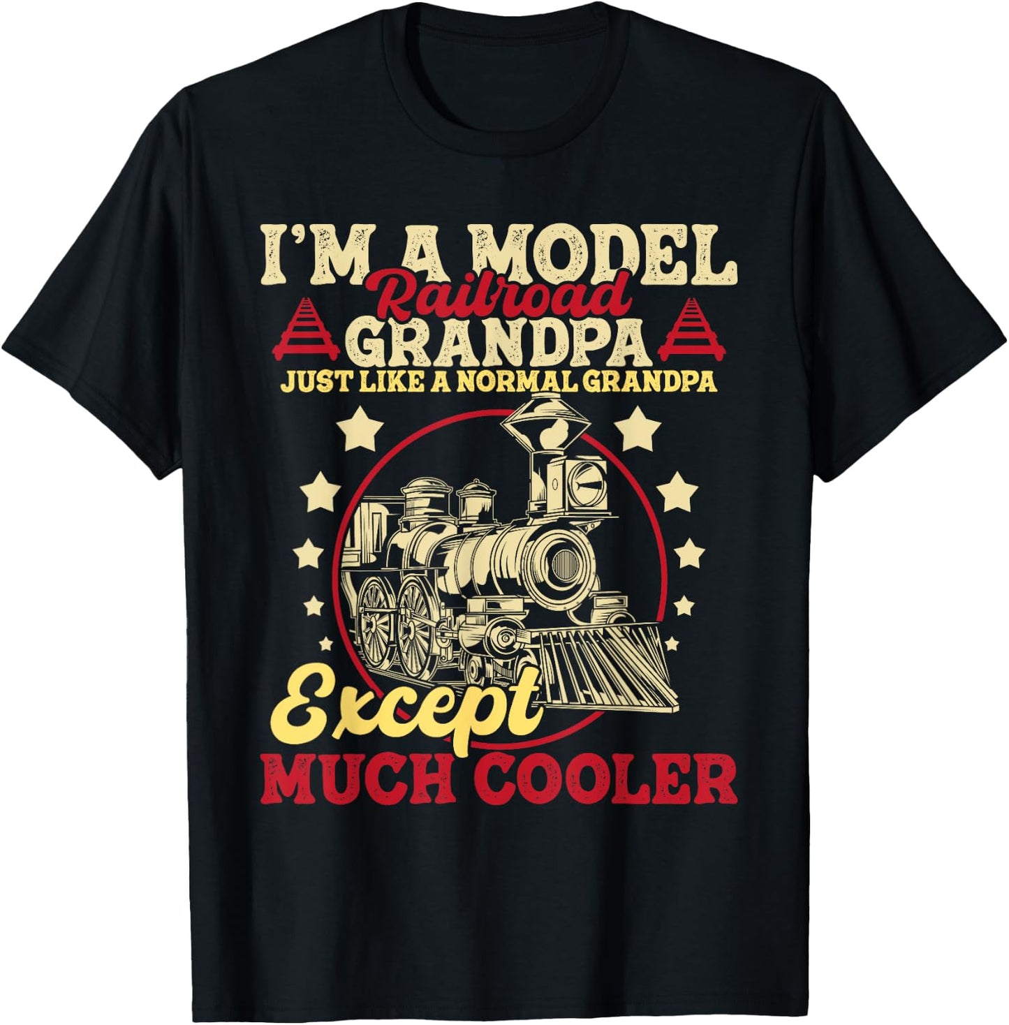 I'm A Model Railroad Grandpa - Grandparent Model Train Lover T-Shirt - T-Shirt | Black