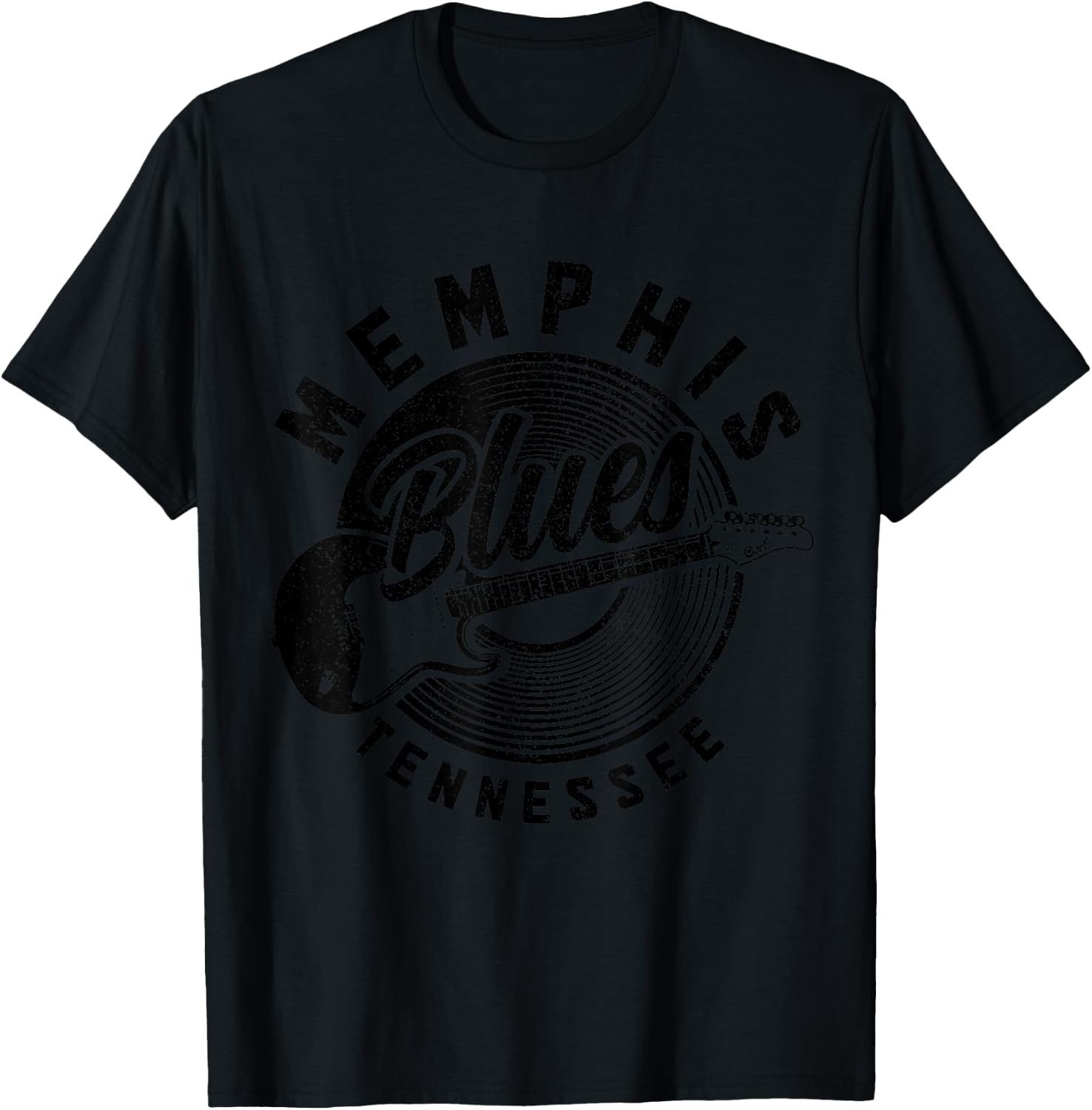 Memphis Tennessee TN Pride Guitar Blues Music Vintage T-Shirt - T-Shirt | Black