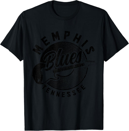 Memphis Tennessee TN Pride Guitar Blues Music Vintage T-Shirt - T-Shirt | Black
