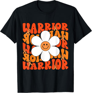 Leukemia Cancer Orange Ribbon Leukemia Cancer Warrior T-Shirt - T-Shirt | Black