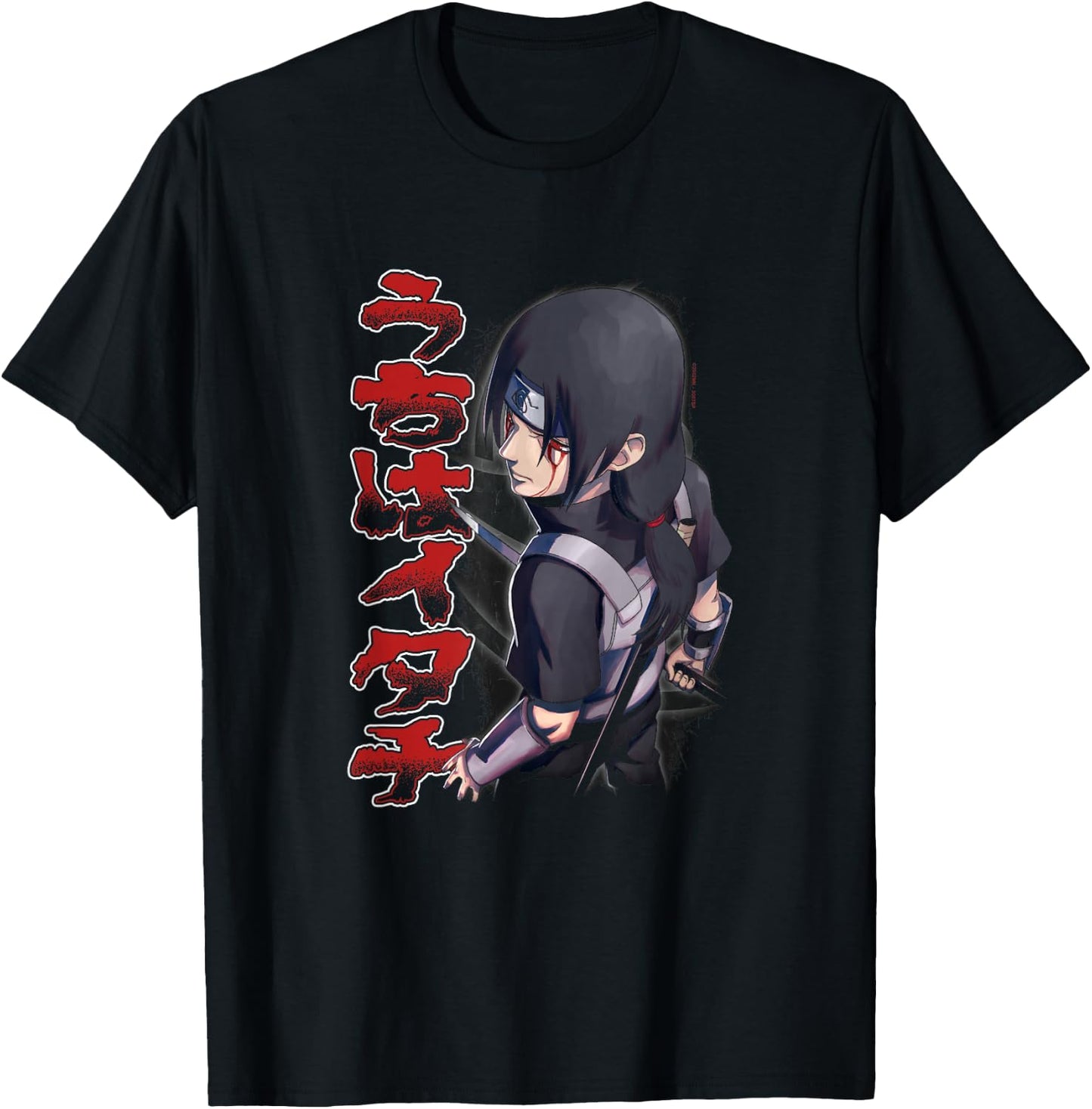 Naruto Shippuden Itachi Stance & Kanji T-Shirt - T-Shirt | Black