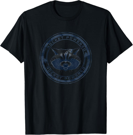 Marvel Guardians of the Galaxy Rocket Powered Retro Portrait T-Shirt - T-Shirt | Black
