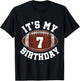 It's My 7th Birthday Boy 7 Year Old Football Player Kids T-Shirt - T-Shirt | Black