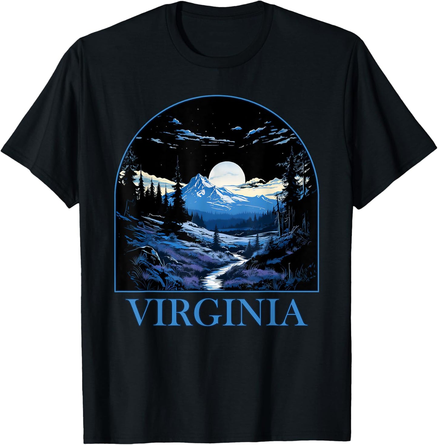 VIRGINIA VA Mountain State Pride and Mountains T-Shirt - T-Shirt | Black