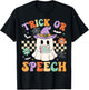 Trick or Speech Retro SLP Halloween Speech Therapy Halloween T-Shirt - T-Shirt | Black