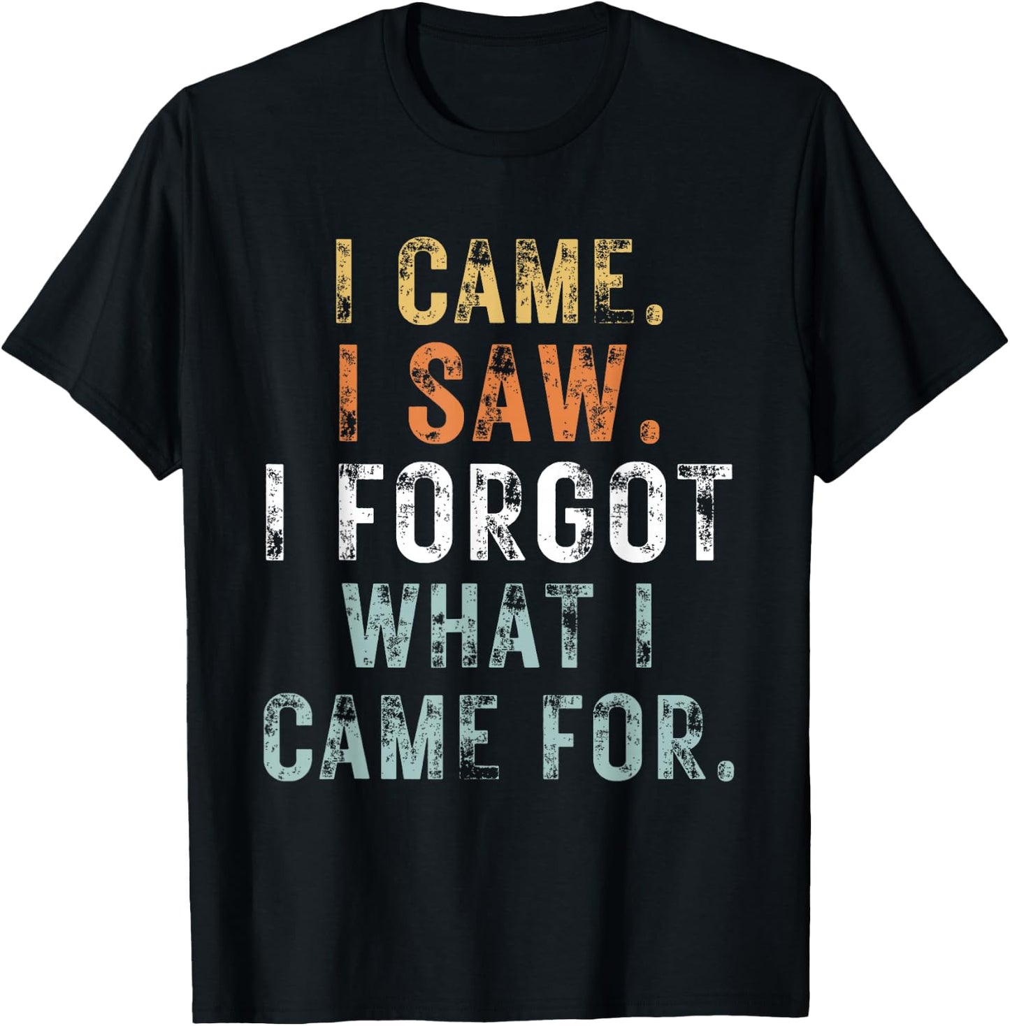 I Came I Saw I Forgot what i came for Funny Graphic Design T-Shirt - T-Shirt | Black