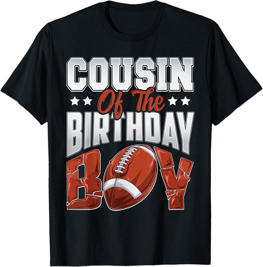 Cousin Football birthday Boy Family Baller b-day Party T-Shirt - T-Shirt | Black