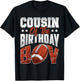 Cousin Football birthday Boy Family Baller b-day Party T-Shirt - T-Shirt | Black