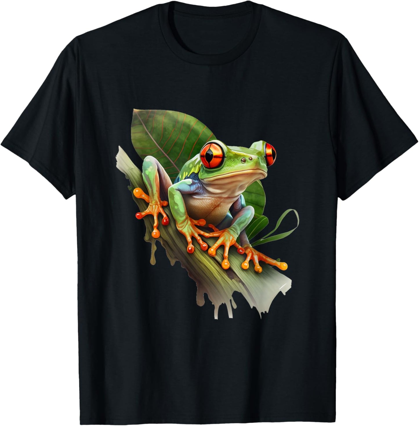 Red Eyed Tree Frog Rainforest Amphibian Green Body Tree Frog T-Shirt - T-Shirt | Black