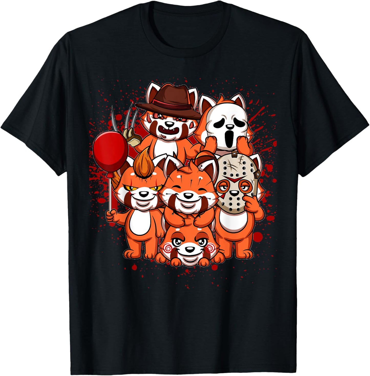 My Little Horror Crew - Halloween Red Pandas T-Shirt - T-Shirt | Black