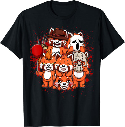 My Little Horror Crew - Halloween Red Pandas T-Shirt - T-Shirt | Black
