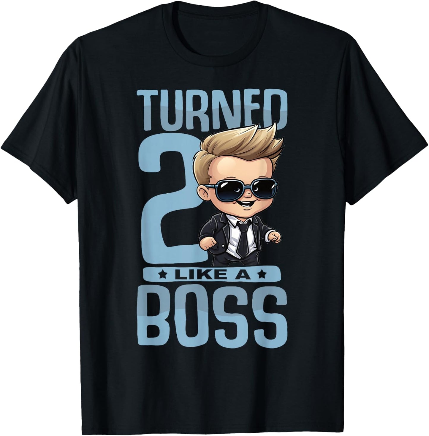 Baby 2nd Birthday Boy Girl 2 Year Like a Boss Kids T-Shirt - T-Shirt | Black
