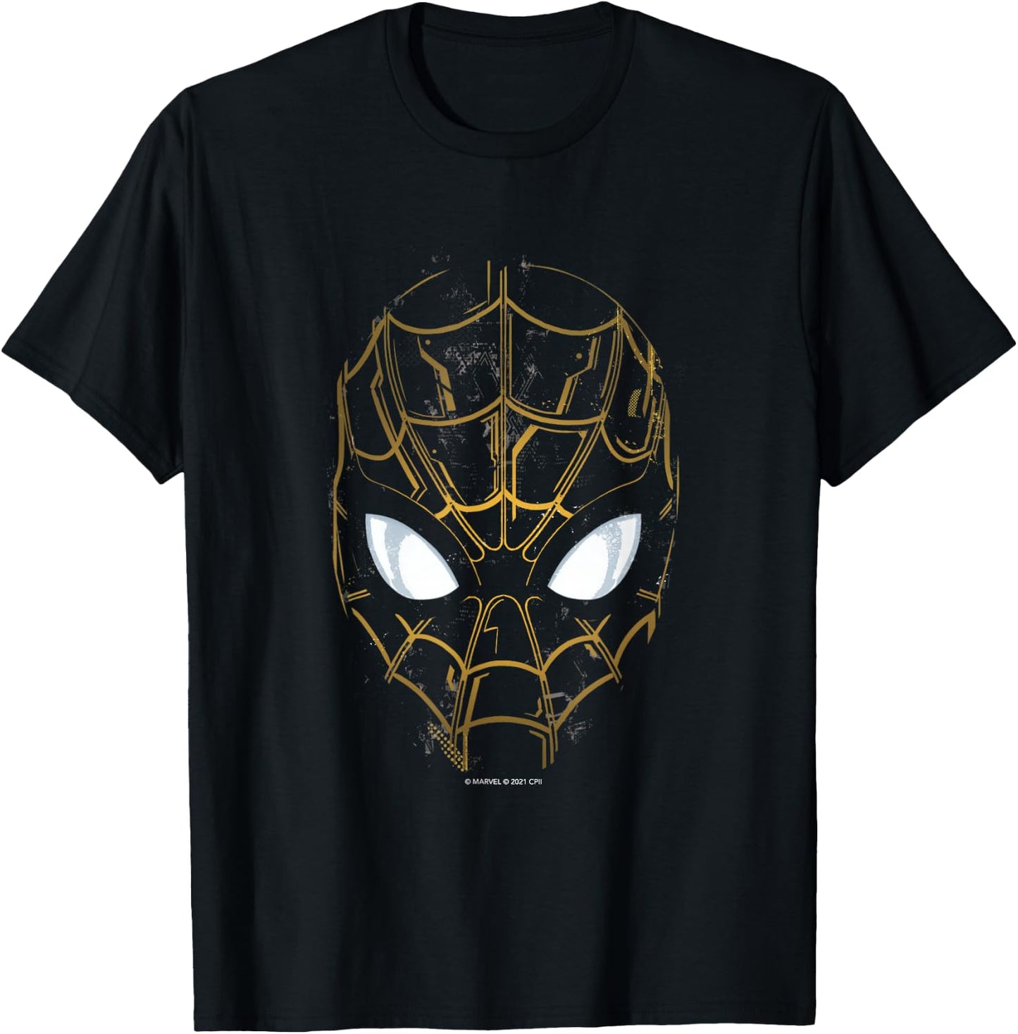 Marvel Spider-Man: No Way Home Black and Gold Mask Small T-Shirt - T-Shirt | Black