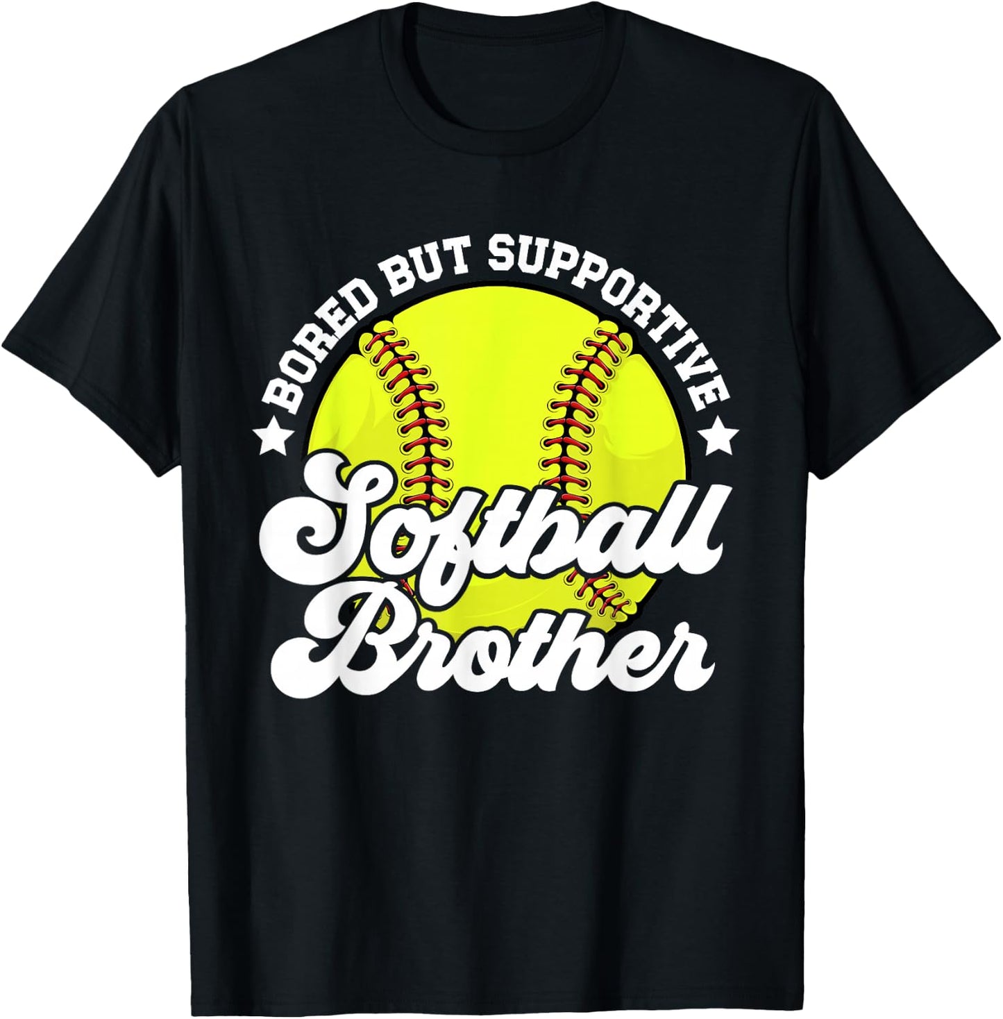 Supportive Softball Brother Softball Player's Brother T-Shirt - T-Shirt | Black