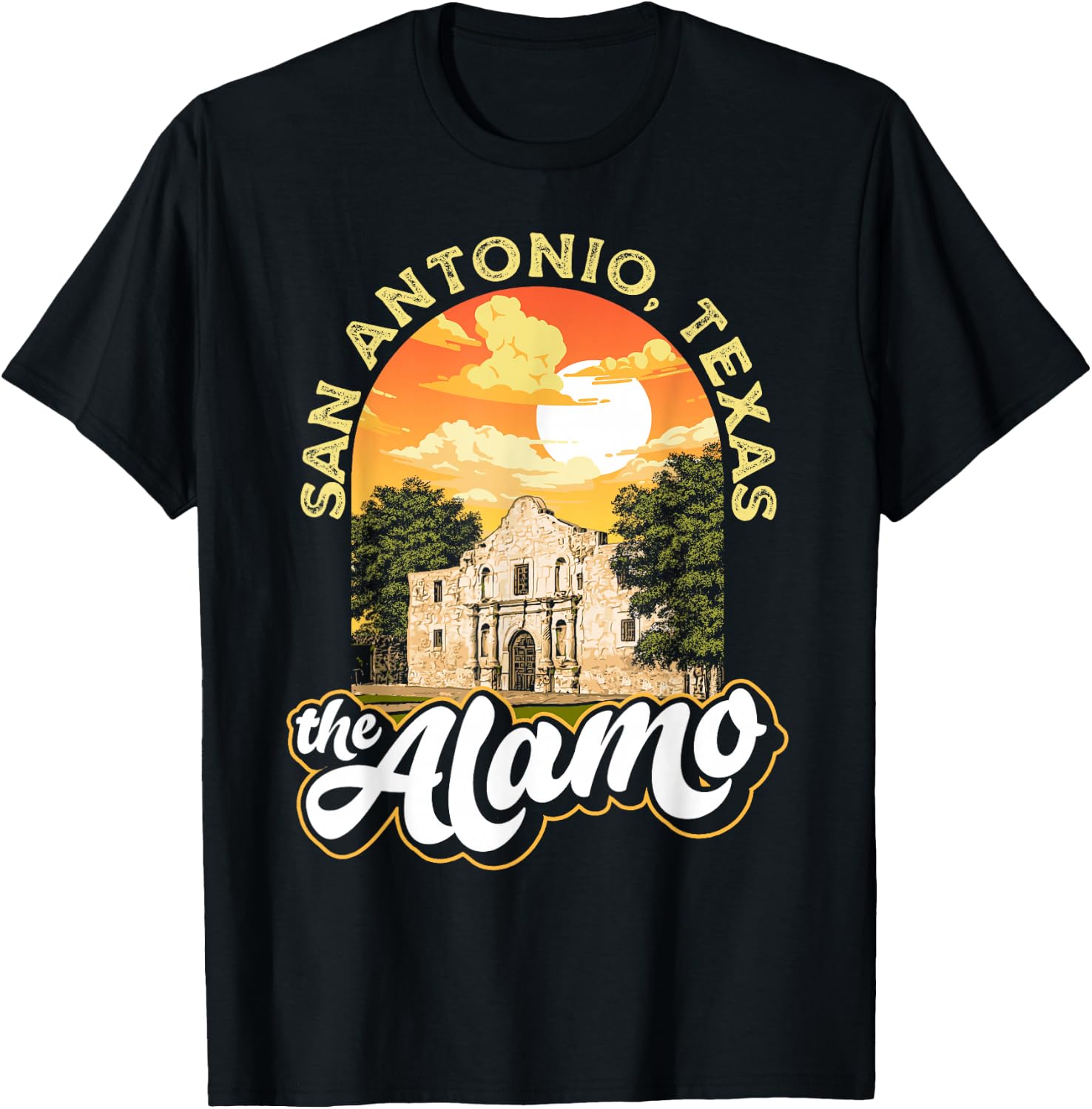 The Alamo San Antonio Texas Mission Vintage Retro Remember T-Shirt - T-Shirt | Black