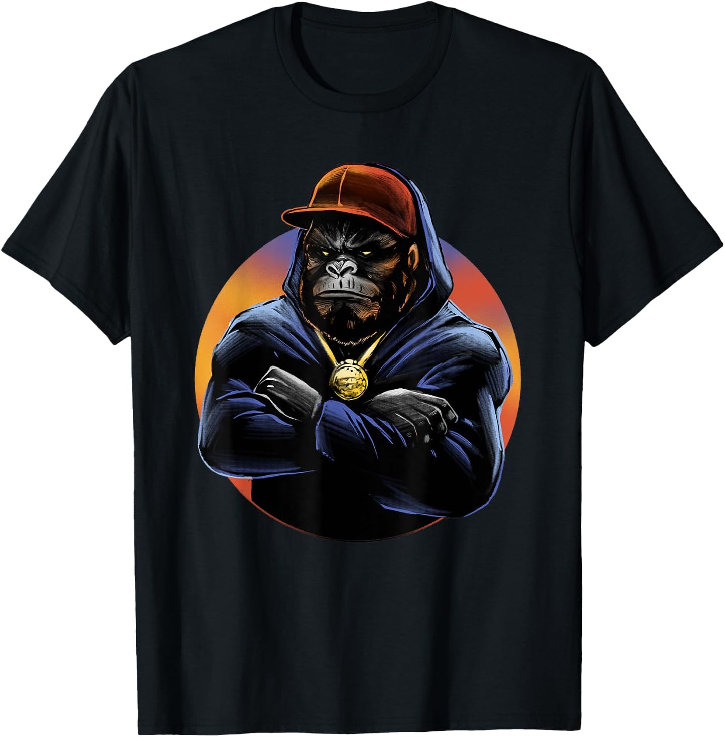Hip Hop Orangutan street life Monkey Graphic T-Shirt - T-Shirt | Black