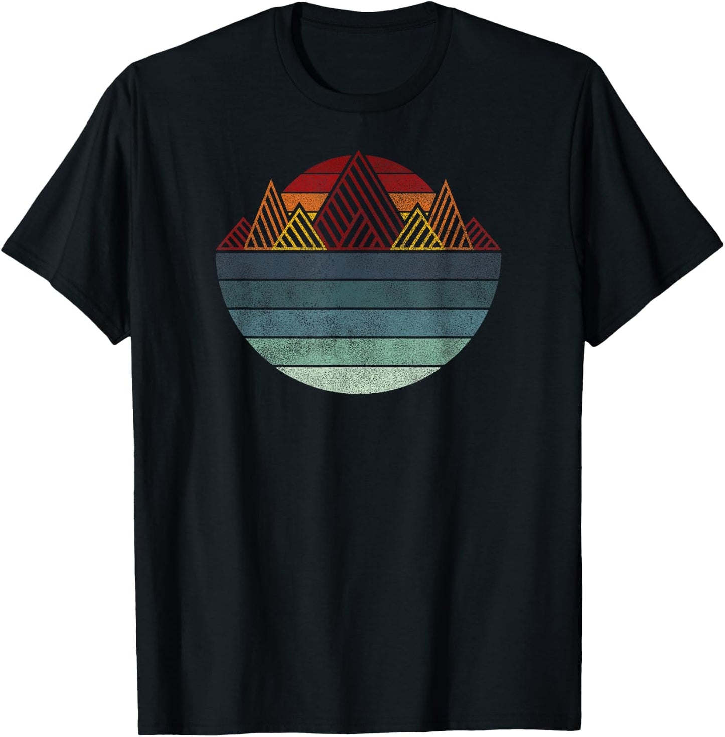 Retro Mountain Outdoors - Hiking, Camping, Rock Climbing T-Shirt - T-Shirt | Black
