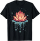 Dripping Lotus Flower on Melting Lotus Flower T-Shirt - T-Shirt | Black