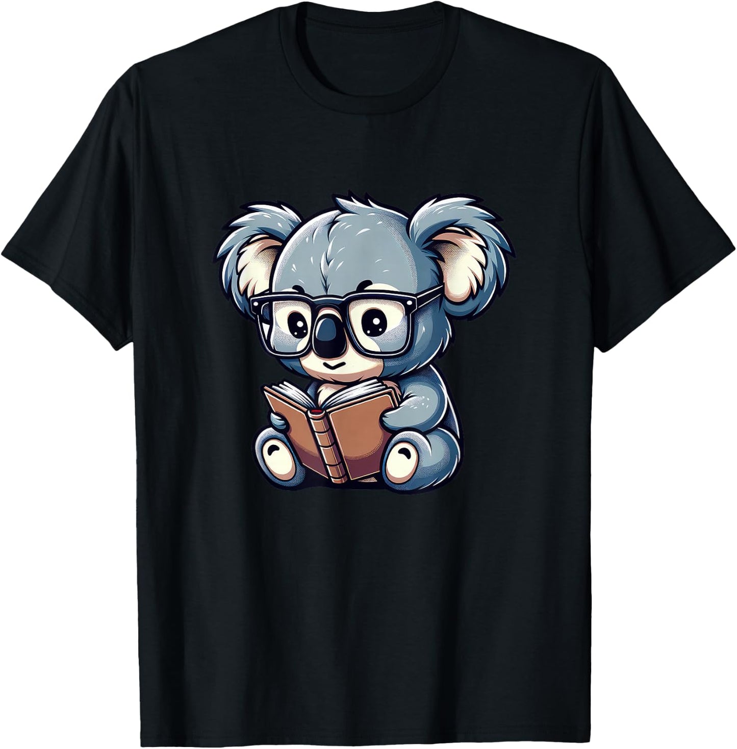 Koala Kawaii Bookworm Librarian T-Shirt - T-Shirt | Black