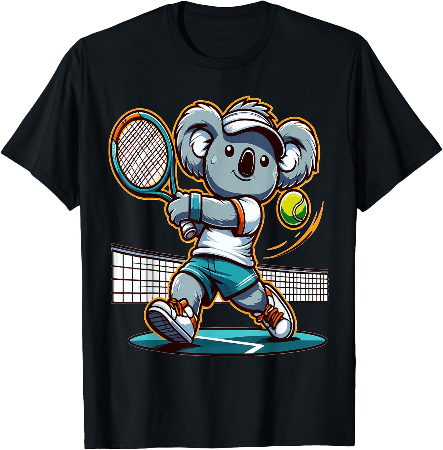 Koala Bear plays tennis for Koala Bear lovers and Koala Bear T-Shirt - T-Shirt | Black