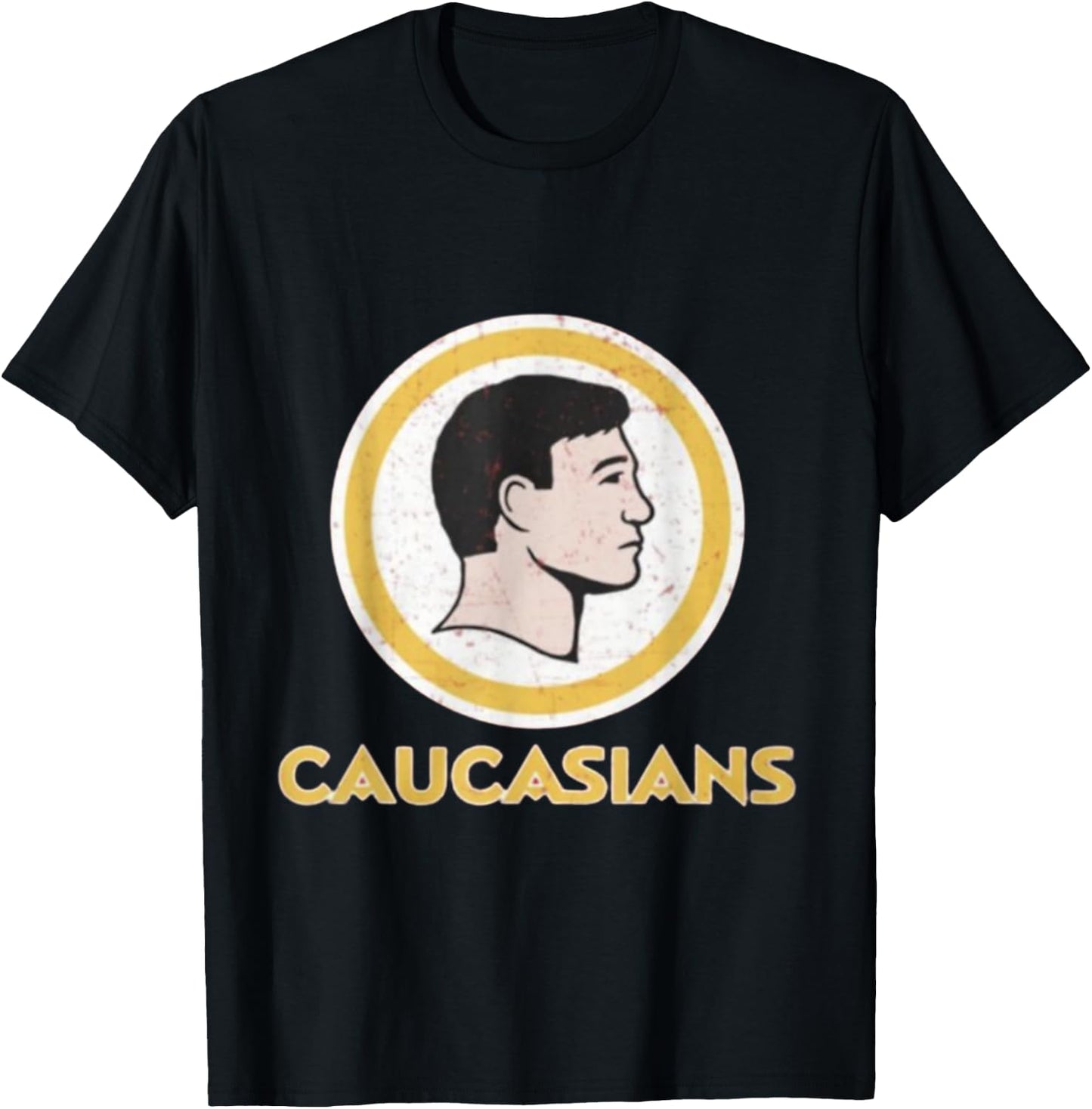 Caucasians Funny Football Washington Team Design T-Shirt - T-Shirt | Black