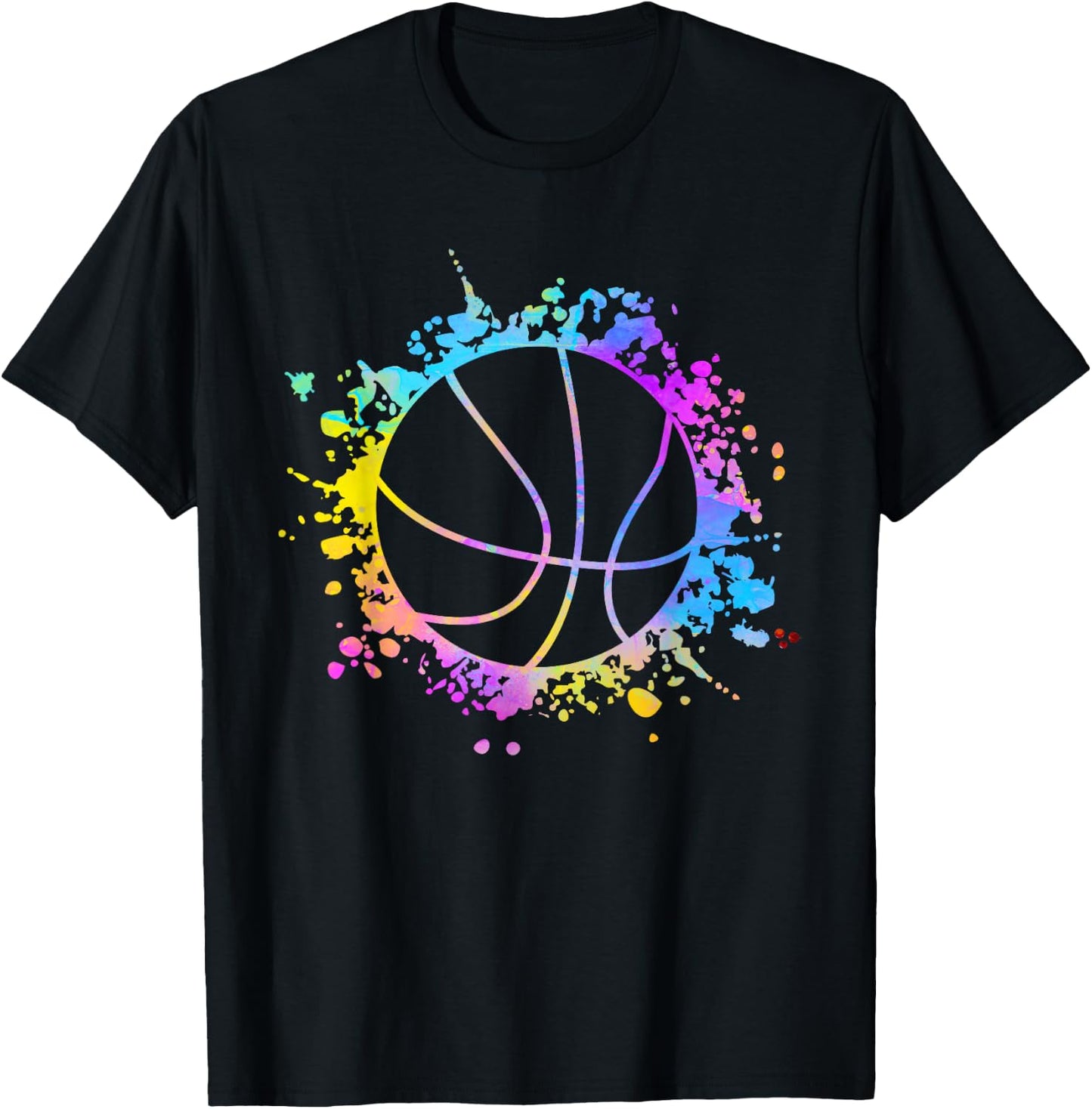 Basketball Colourful Splatters TeensBasket Ball Coaches T-Shirt - T-Shirt | Black