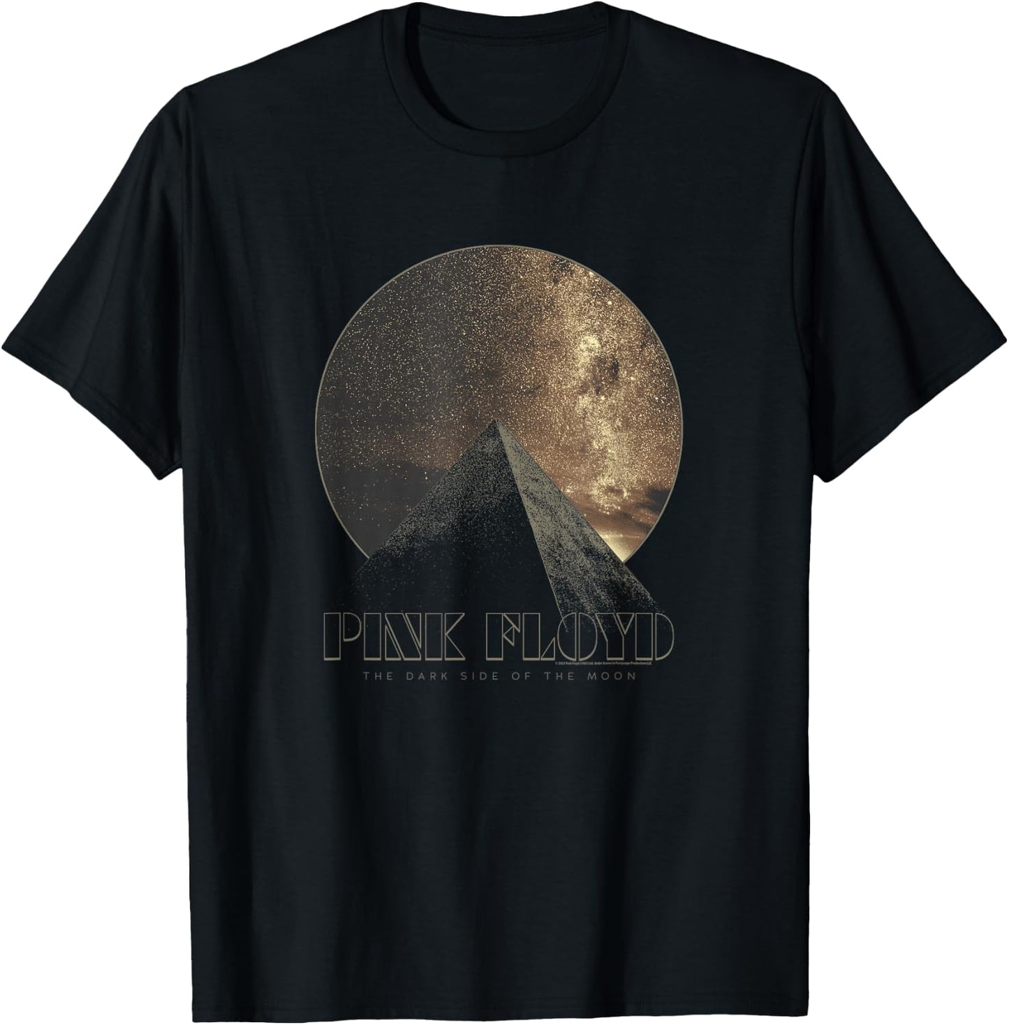 Pink Floyd The Dark Side of the Moon Pyramid Circle T-Shirt - T-Shirt | Black