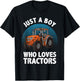 Cool Tractor For Boys Kids Toddler Farmtruck Farmer Driver T-Shirt - T-Shirt | Black