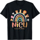 Nicu Nurse Rainbow Animal Neonatal Nicu Nurse Appreciation T-Shirt - T-Shirt | Black