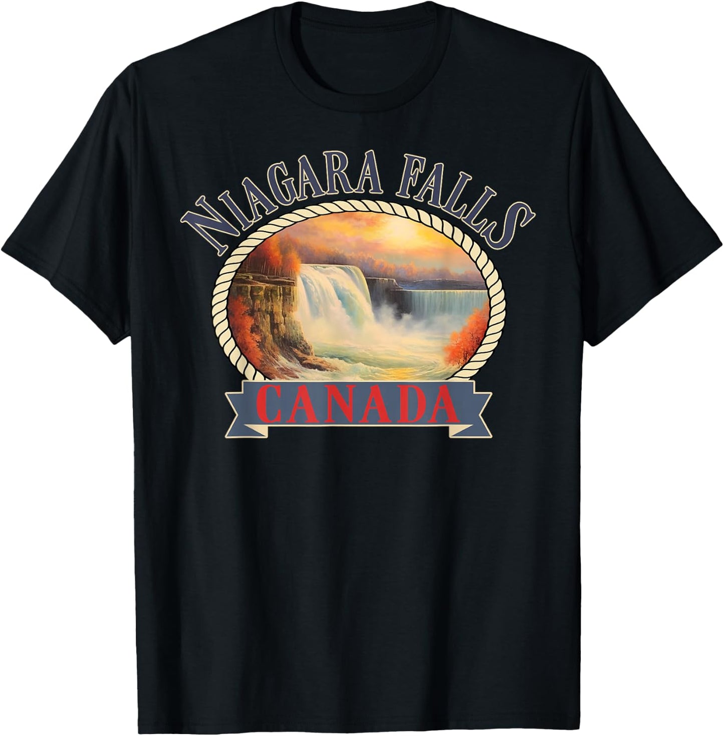 Niagara Falls Canada USA Nature river T-Shirt - T-Shirt | Black