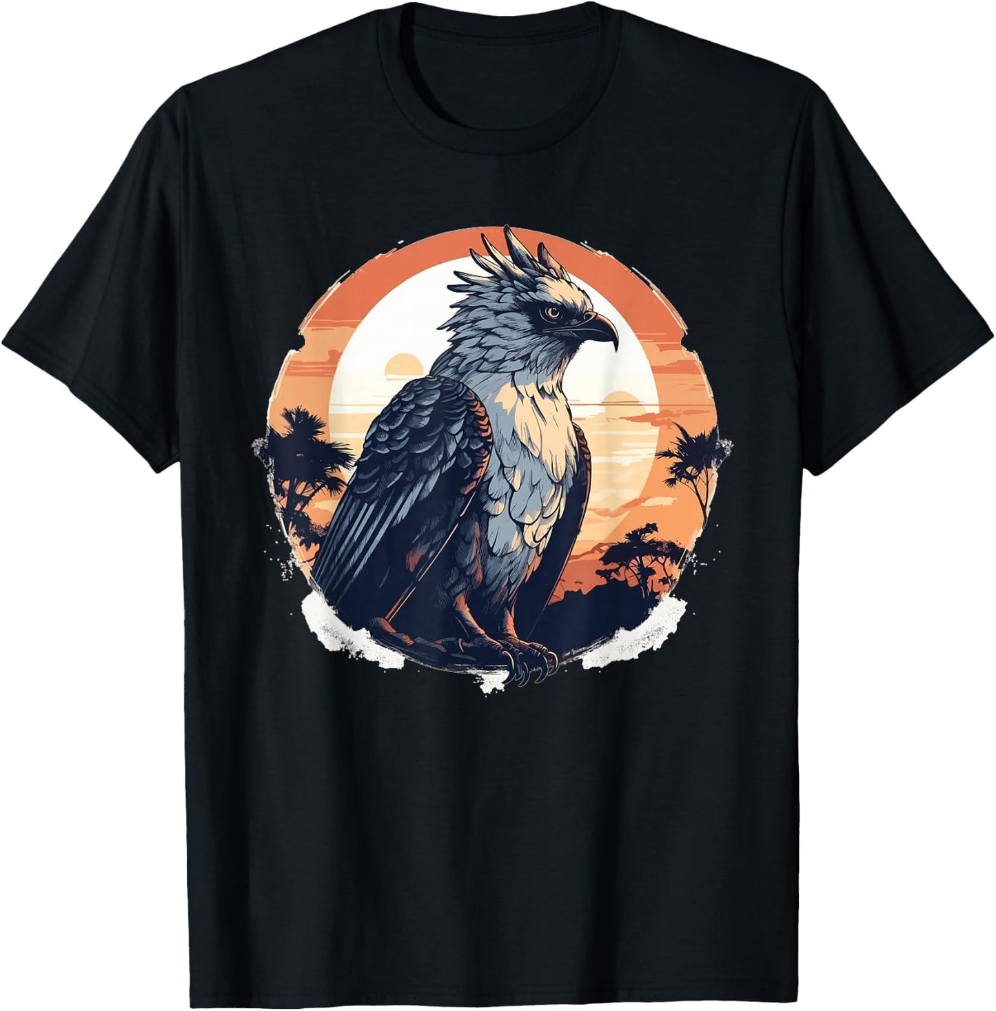 Harpy Eagle - VINTAGE Illustration Graphic T-Shirt - T-Shirt | Black