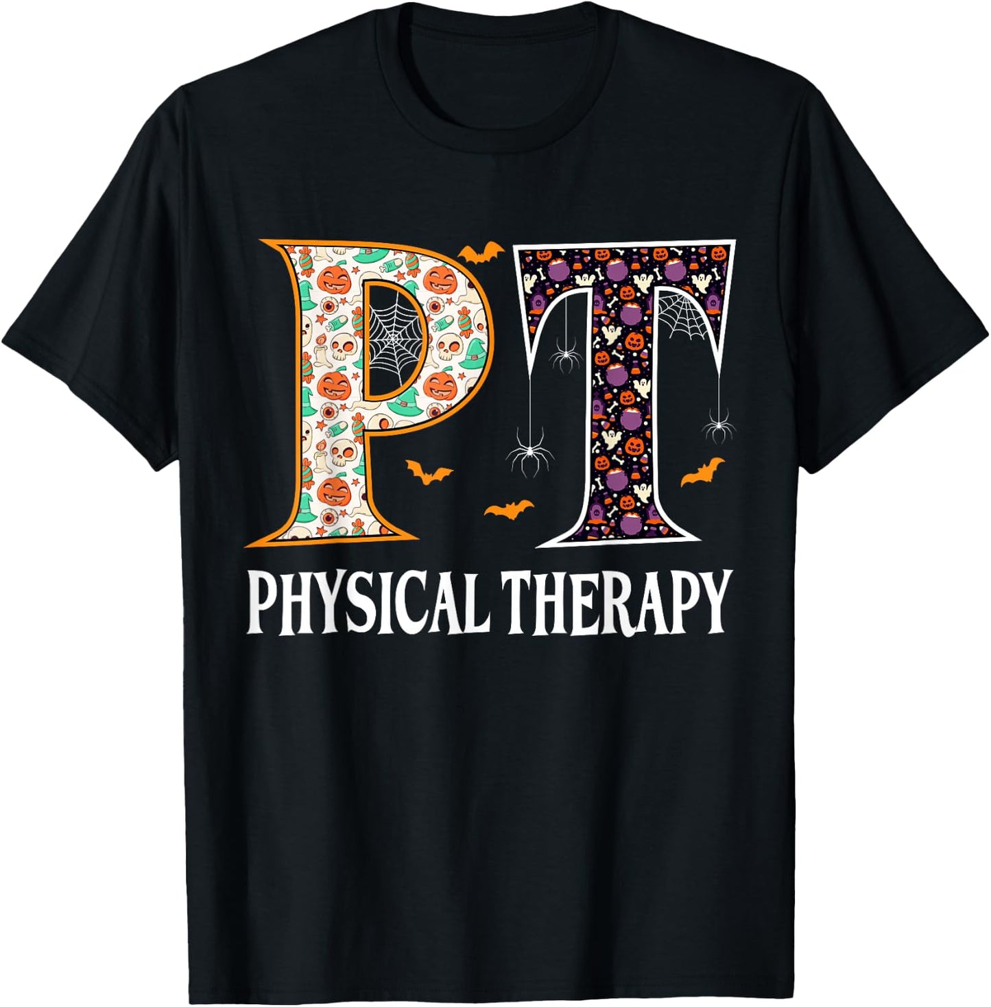 PT Physical Therapy Halloween Physical Therapist Halloween T-Shirt - T-Shirt | Black