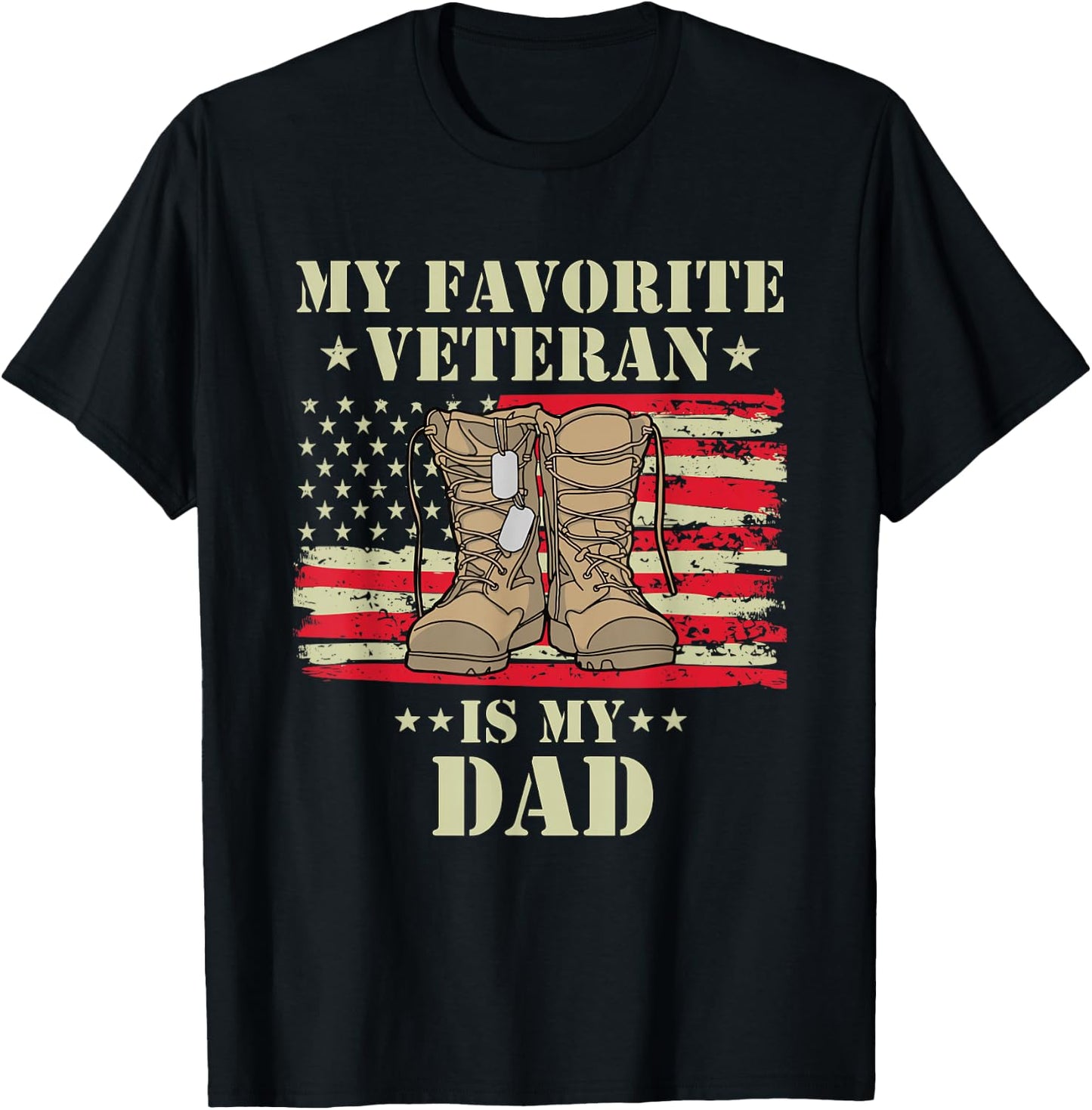 Father Veterans Day My Favorite Veteran is My Dad Proud Kids T-Shirt - T-Shirt | Black