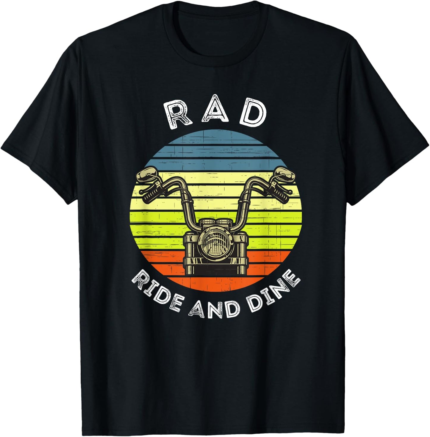 Retro Ride and Dine Friends Motorcycle Dinner Club Apparel T-Shirt - T-Shirt | Black