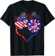 American Flag Patriotic Dog & Cat Paw Print - 4th Of July Women Kids Men T-Shirt - T-Shirt | Black