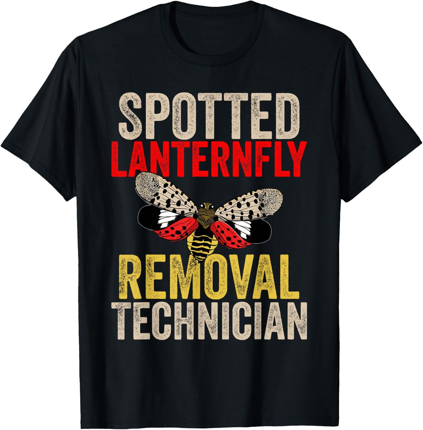 Spotted Lanternfly Trap and Insect Spray Design Lantern Fly T-Shirt - T-Shirt | Black
