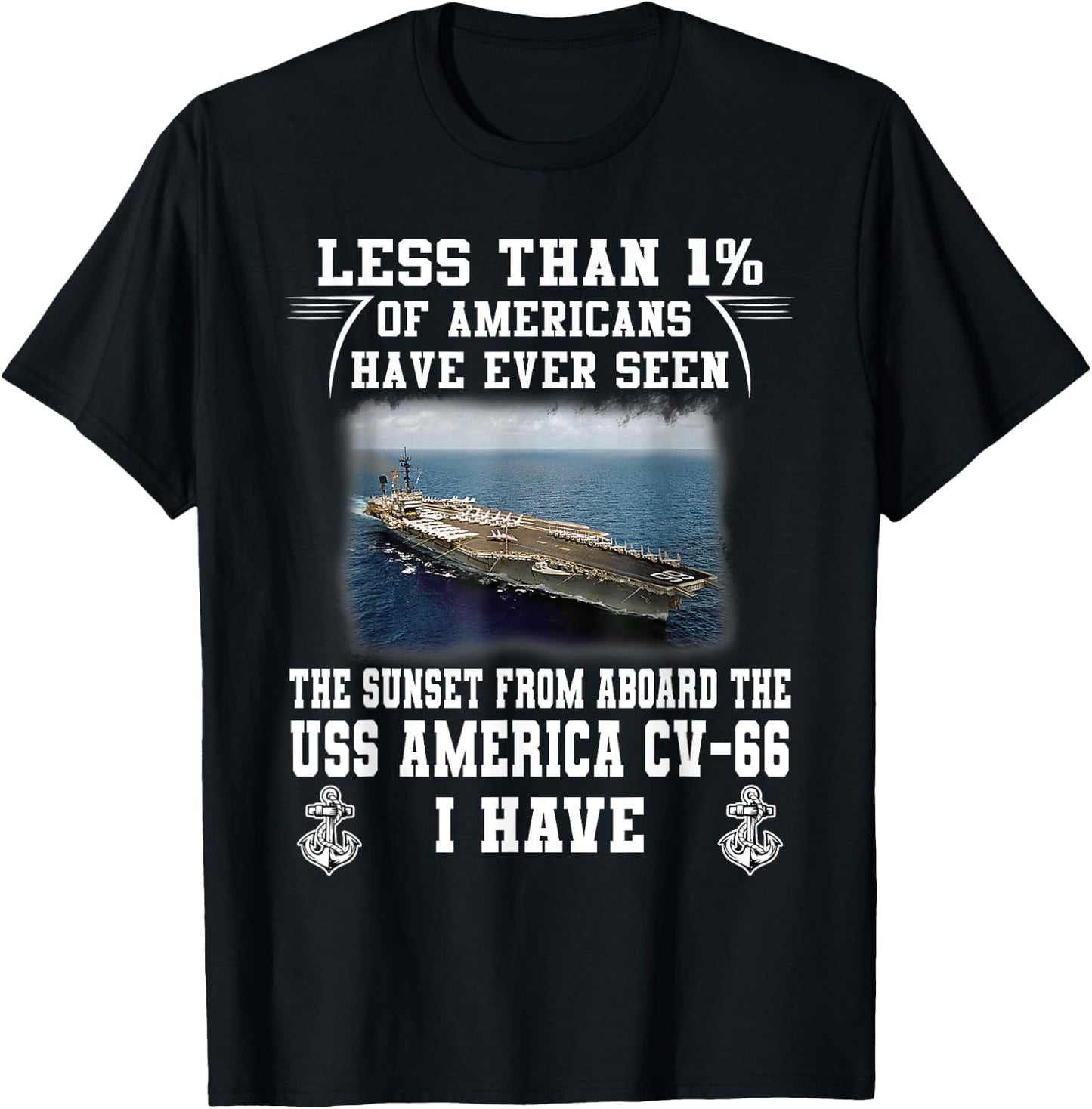 USS America CV-66 Aircraft Carrier T-Shirt - T-Shirt | Black