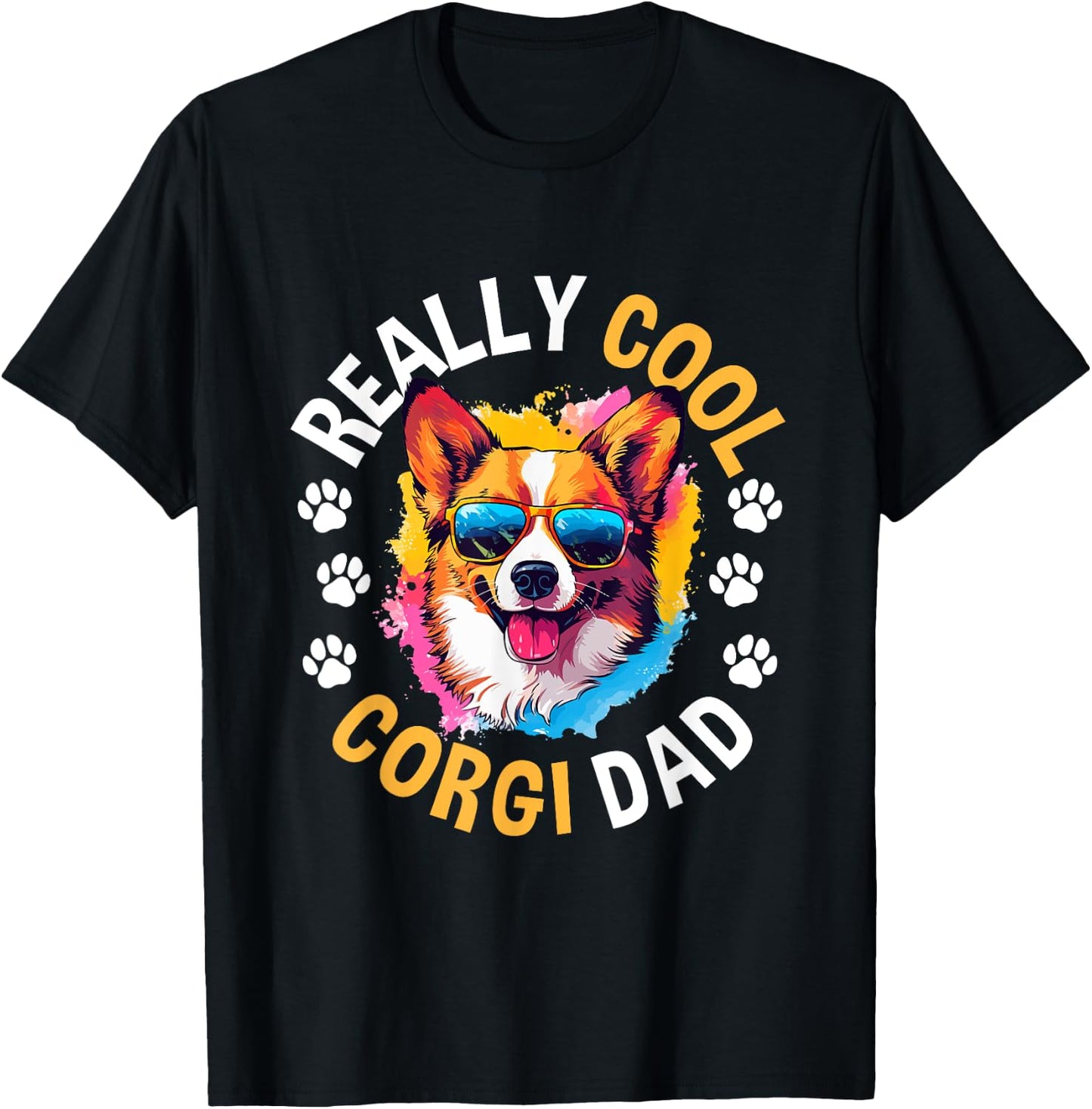 Pembroke Welsh Corgi - Really Cool Corgi Dad T-Shirt - T-Shirt | Black