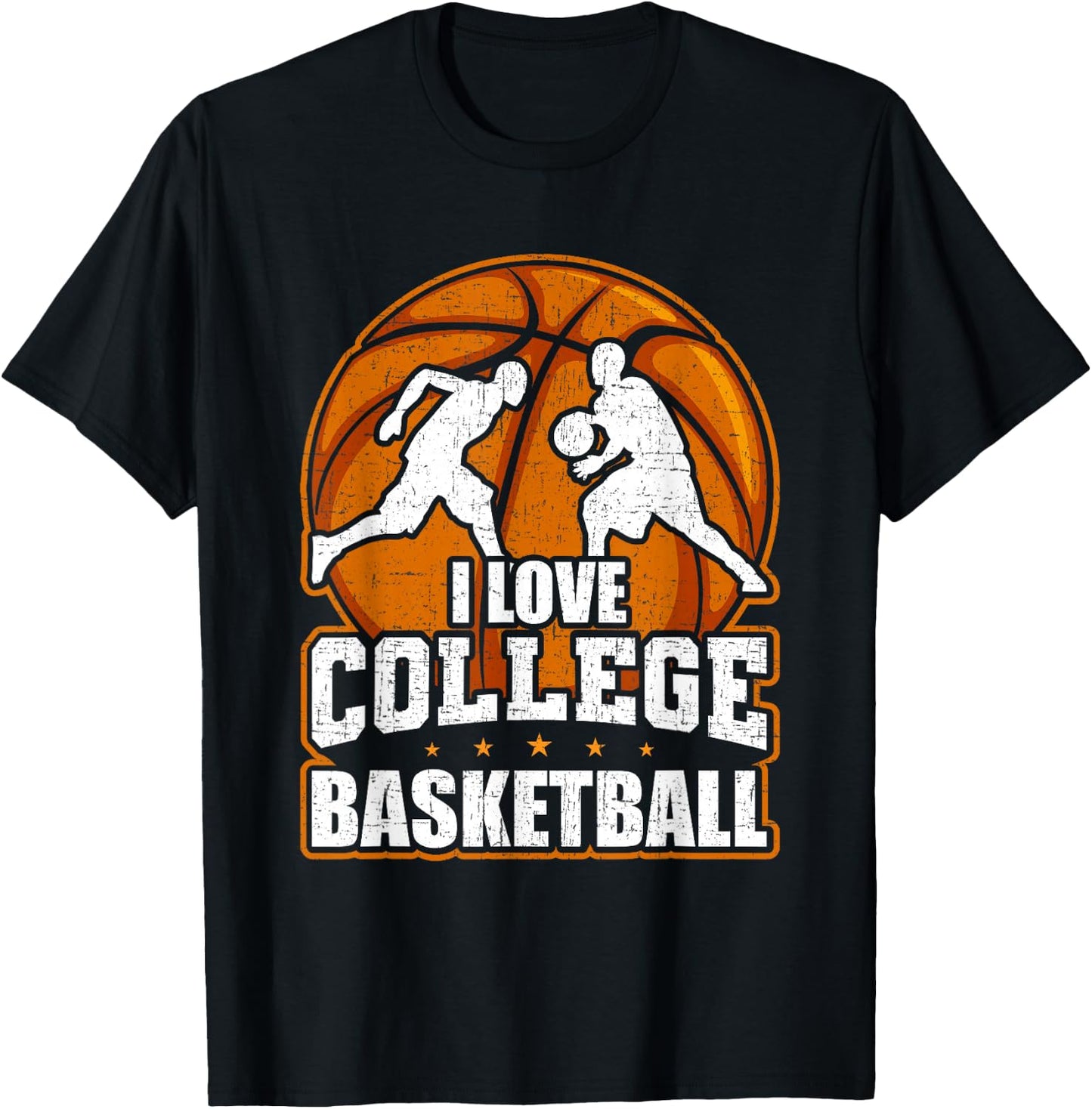I Love College Basketball Player T-Shirt - T-Shirt | Black