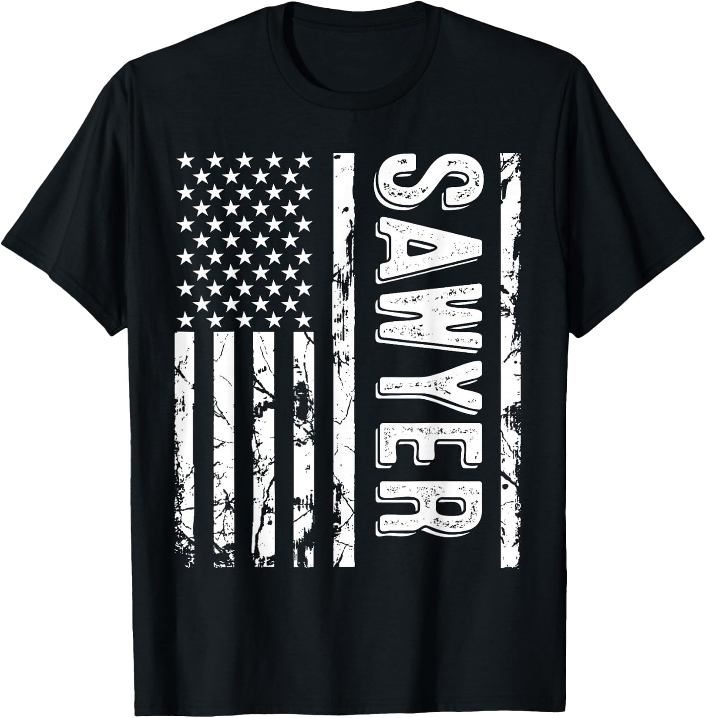 Sawyer Last Name Funny Surname Team Sawyer Family Reunion T-Shirt - T-Shirt | Black