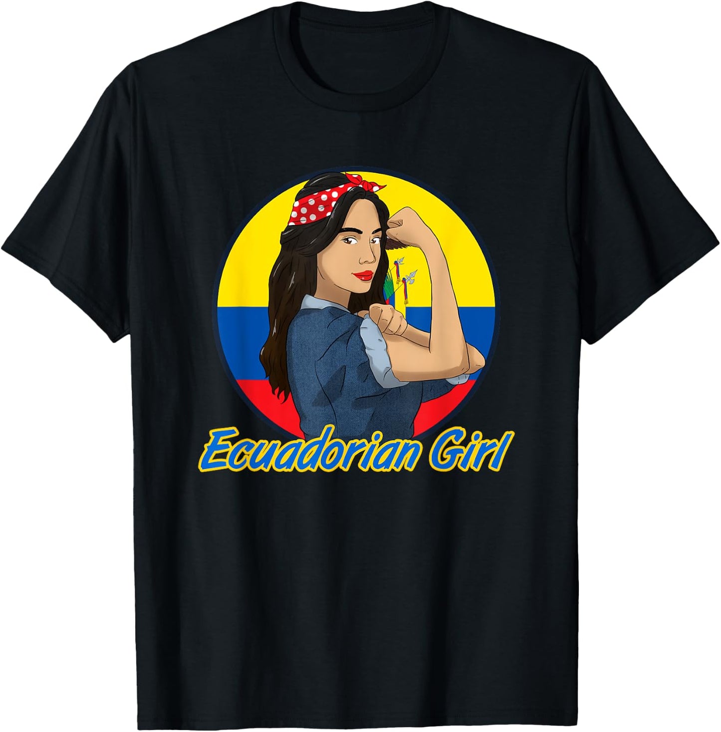 Ecuador Proud Ecuadorian Flag Hispanic Girl Woman T-Shirt - T-Shirt | Black