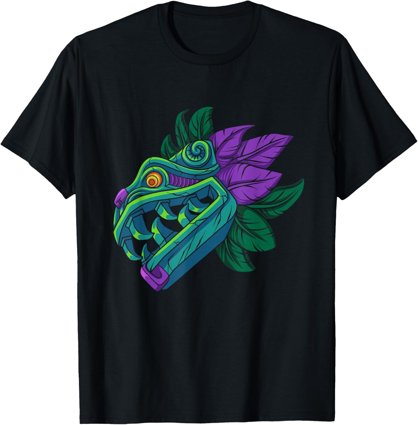 Quetzalcoatl Mayan God Aztec Dragon Serpent Mexico Mythology T-Shirt - T-Shirt | Black
