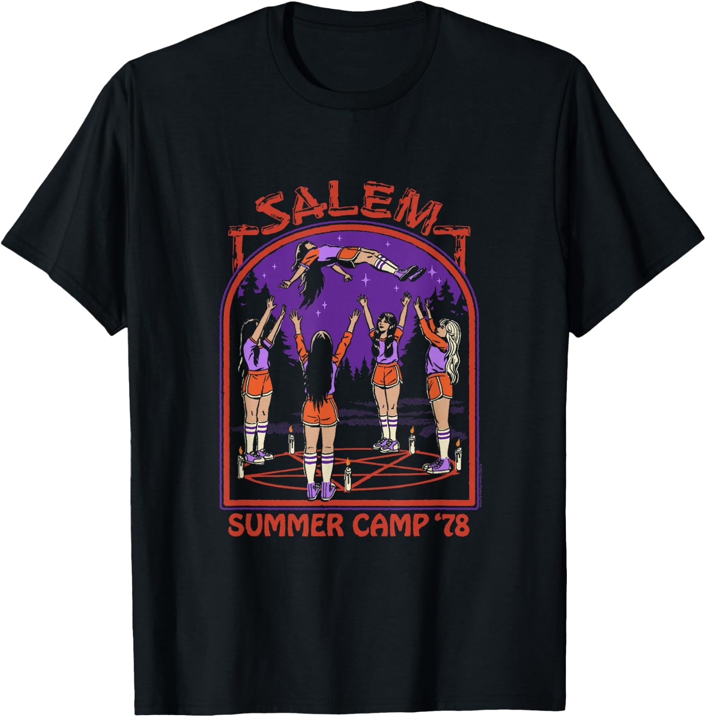 Steven Rhodes Salem Witch Summer Camp '78 Retro Dark Humor T-Shirt - T-Shirt | Black