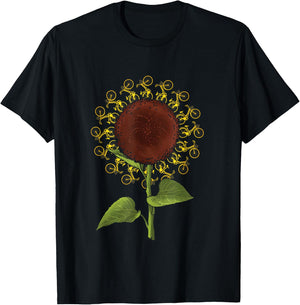 Sunflower Bicycles | Biking Cycling | Bikes Cyclist T-Shirt - T-Shirt | Black